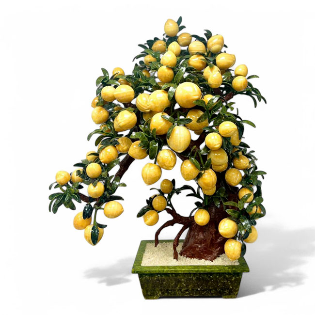 Cây Đào Thạch Anh Vàng 88 Quả Cao 128cm