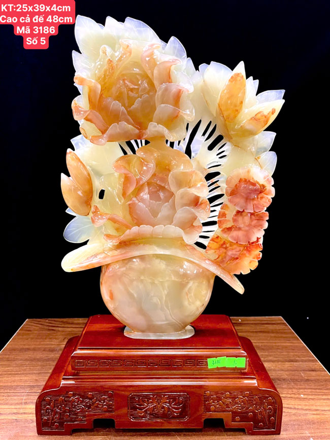 Bình Hoa Tài Lộc Ngọc Onyx 39cm