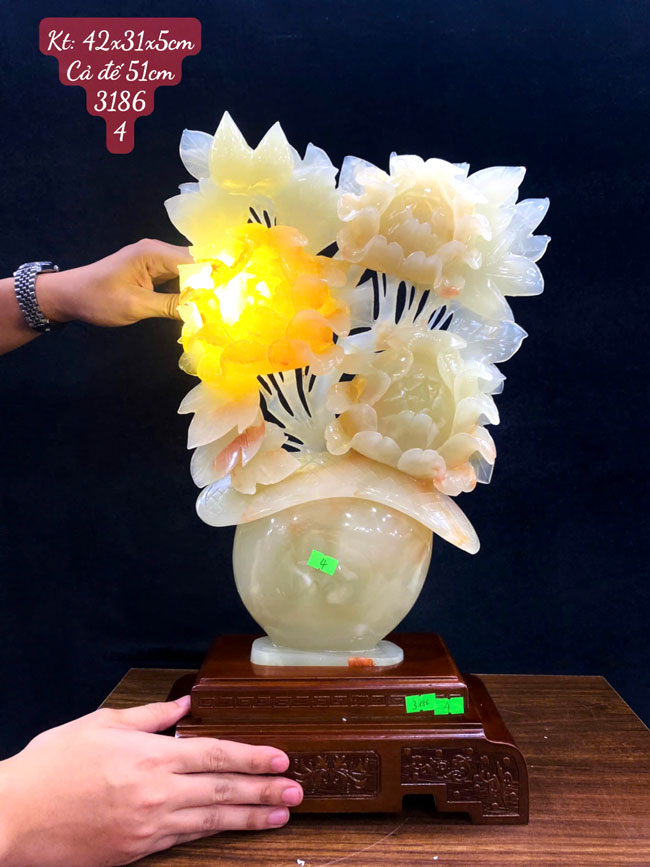 Bình Hoa Tài Lộc Ngọc Onyx 42cm
