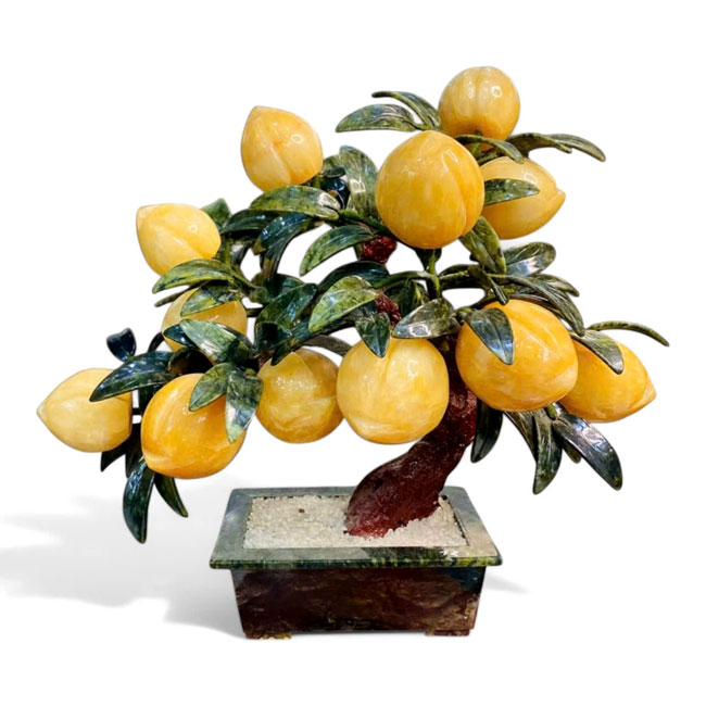Cây Đào Thạch Anh Hồng 12 Quả Cao 40cm