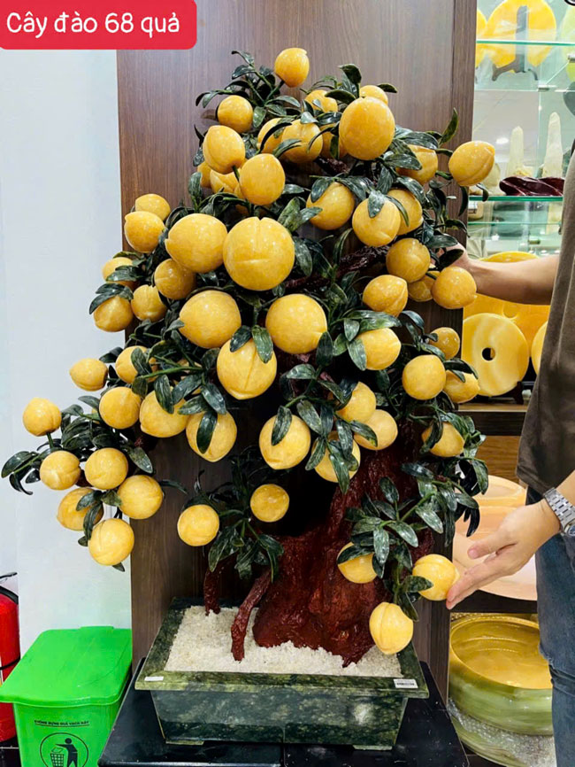 Cây Đào Thạch Anh Vàng 68 Quả Cao 120cm