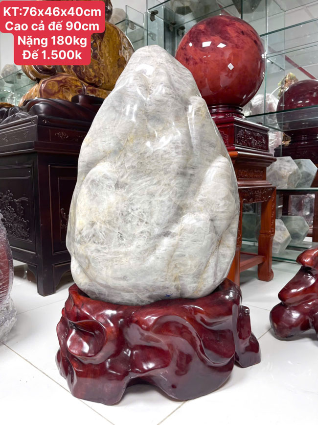 Đá Cảnh Thạch Anh Trắng Dừa 180kg