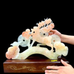 Hươu Tài Lộc Trên Gậy Như Ý Ngọc Onyx 30cm