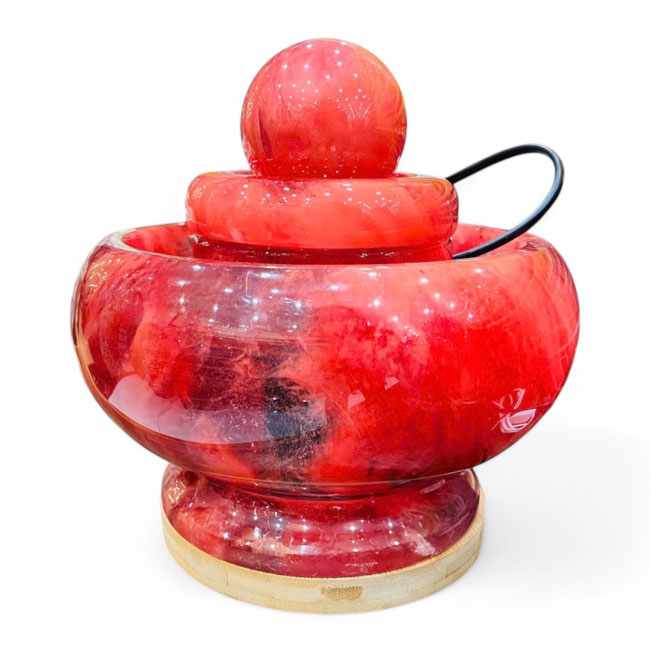 Phong Thuỷ Luân Đá Núi Lửa Đỏ Cao 22cm