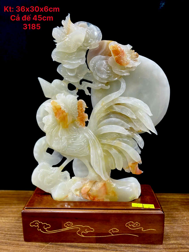 Gà Phong Thủy Ngọc Onyx 36cm