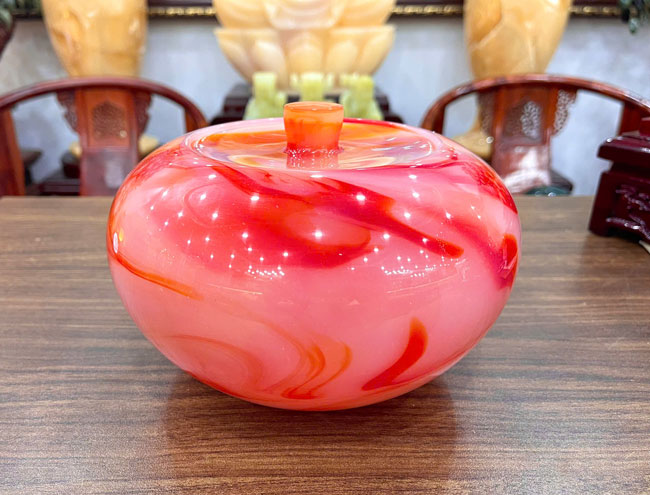 Hũ Tiền Tài Lộc Mã Não Đỏ 18cm