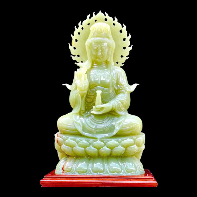 Tương Phật Bà Ngọc Onyx Xanh 50cm