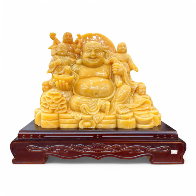 Tượng Phật Di Lặc Ngũ Phúc Ngọc Hoàng Long 88cm
