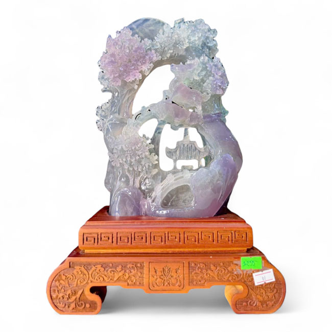 Tiên Cảnh Bồng Lai, Sơn Thủy Hữu Tình Ngọc Fluorite 28cm