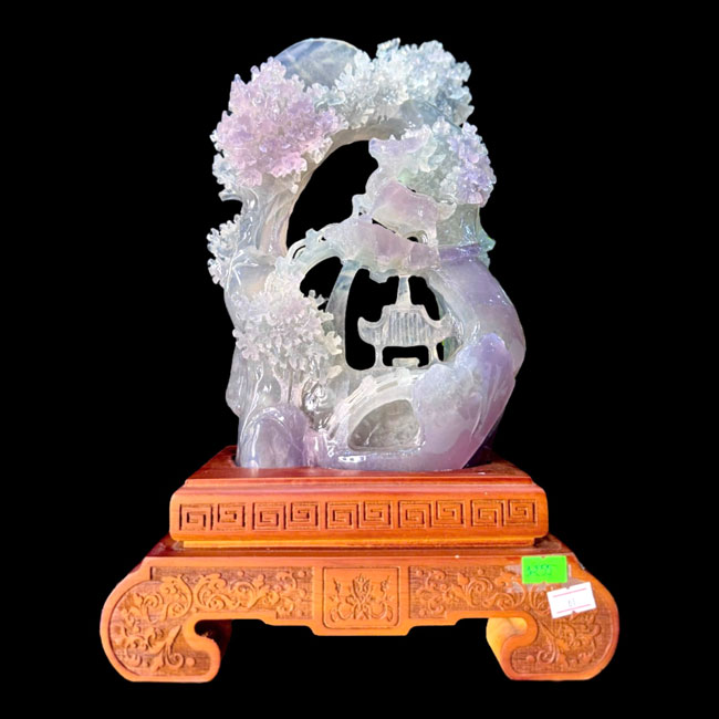 Tiên Cảnh Bồng Lai, Sơn Thủy Hữu Tình Ngọc Fluorite 28cm