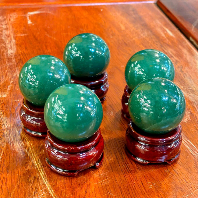 Bi Lăn Tay Đá Thạch Anh Xanh Đường Kính ~4cm Nặng ~0.1kg