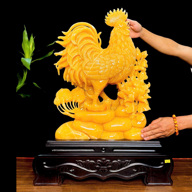 Kim Kê Khai Vận Ngọc Hoàng Long Nguyên Khối 61cm