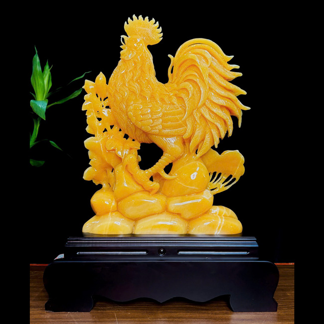 Kim Kê Khai Vận Ngọc Hoàng Long Nguyên Khối 61cm