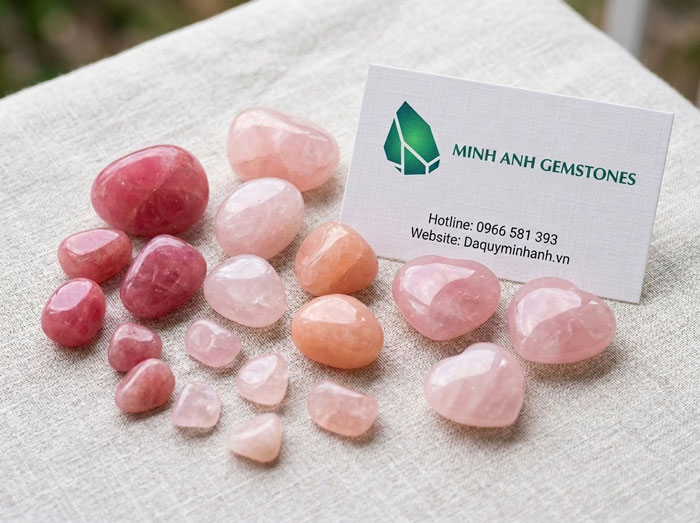 Đá thạch anh hồng đủ màu sắc tự nhiên