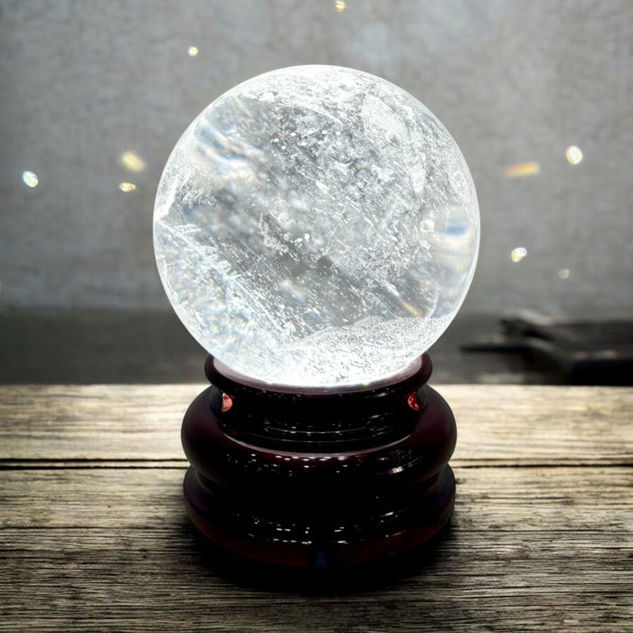 Quả Cầu Đá Phong Thủy Thạch Anh Trắng 1,2kg