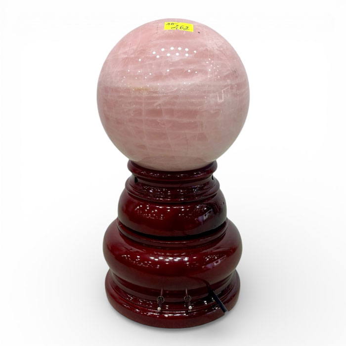 Quả Cầu Đá Phong Thủy Thạch Anh Hồng 2,62kg