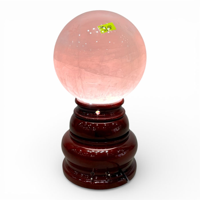 Quả Cầu Đá Phong Thủy Thạch Anh Hồng 3,58kg