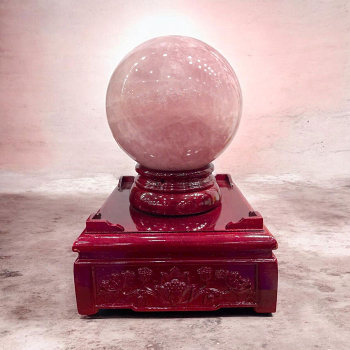 Quả Cầu Phong Thủy Đá Thạch Anh Hồng 11,56kg