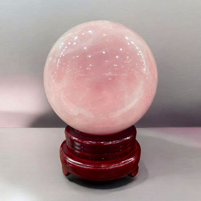 Quả Cầu Phong Thủy Thạch Anh Hồng 6,68kg