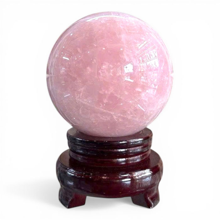 Quả Cầu Đá Phong Thủy Thạch Anh Hồng 1,94kg