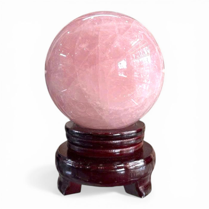 Quả Cầu Đá Phong Thủy Thạch Anh Hồng 1,96kg