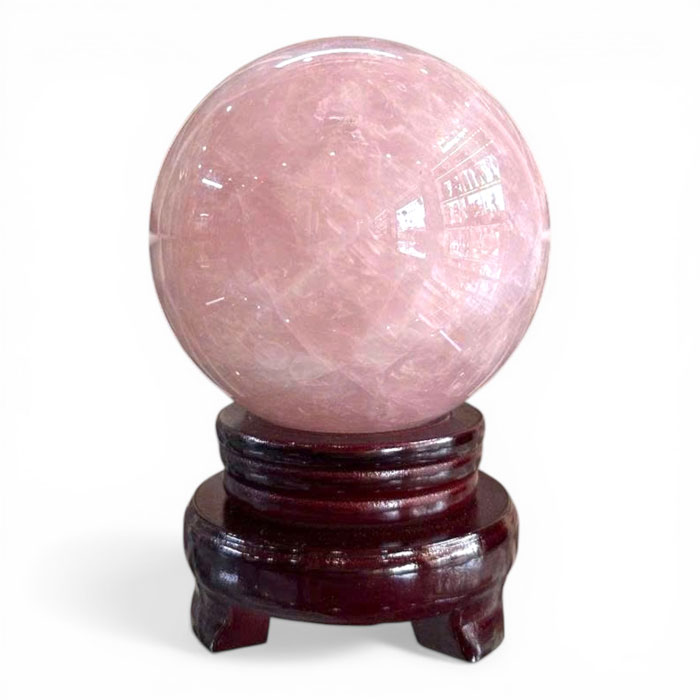 Quả Cầu Đá Phong Thủy Thạch Anh Hồng 1,98kg