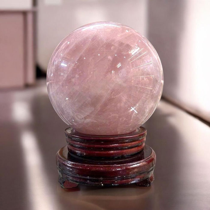 Quả Cầu Đá Phong Thủy Thạch Anh Hồng 3,48kg