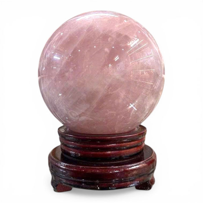 Quả Cầu Đá Phong Thủy Thạch Anh Hồng 3,48kg