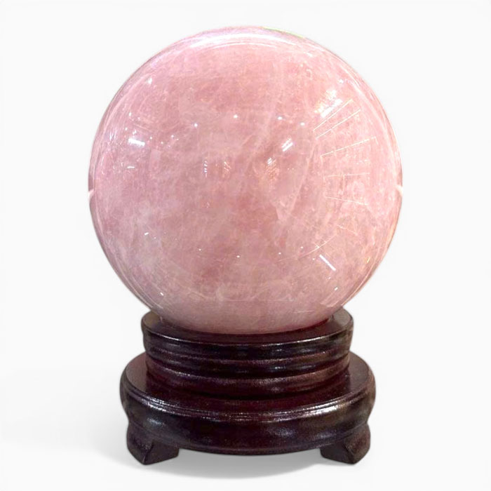 Quả Cầu Đá Phong Thủy Thạch Anh Hồng 6,84kg