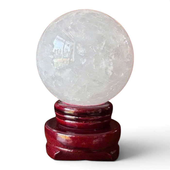 Quả Cầu Đá Phong Thủy Thạch Anh Trắng 1,02kg