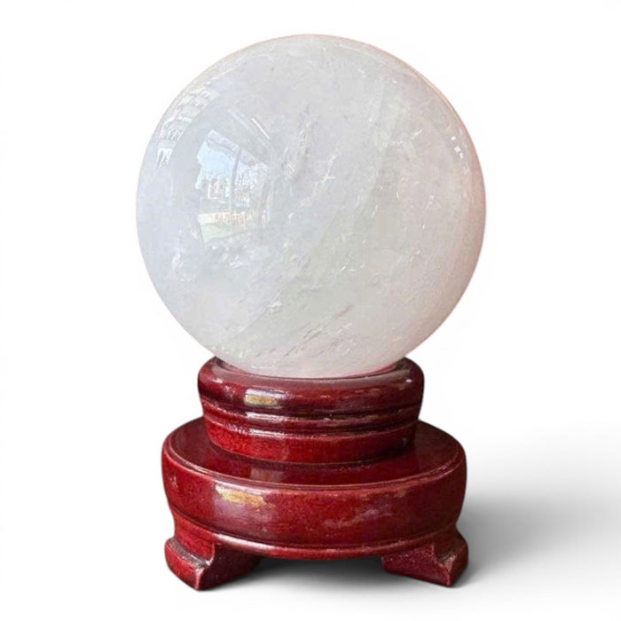 Quả Cầu Đá Phong Thủy Thạch Anh Trắng 1,29kg