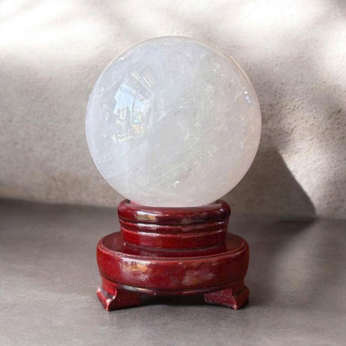 Quả Cầu Đá Phong Thủy Thạch Anh Trắng 1,3kg