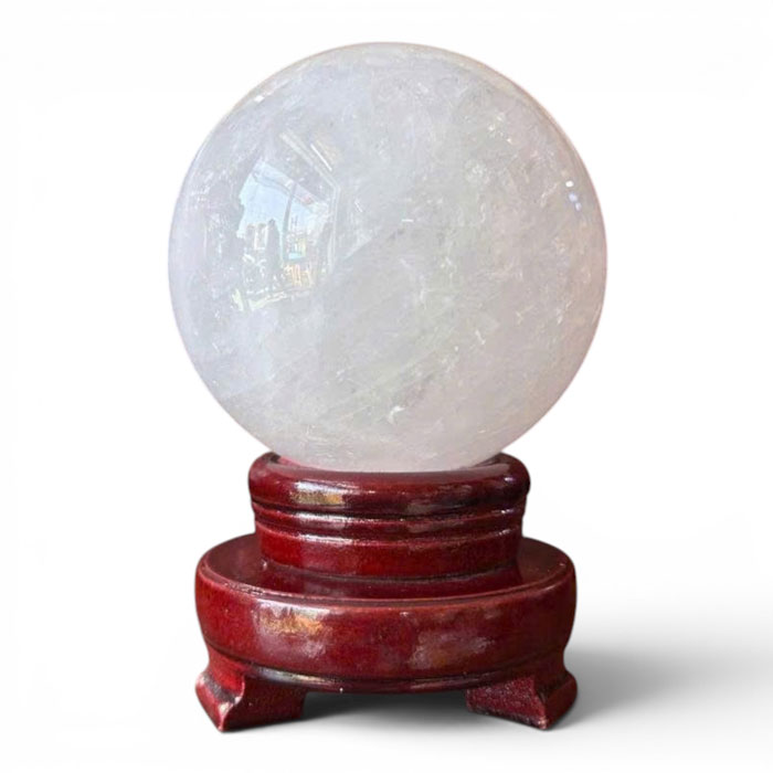 Quả Cầu Đá Phong Thủy Thạch Anh Trắng 1,3kg