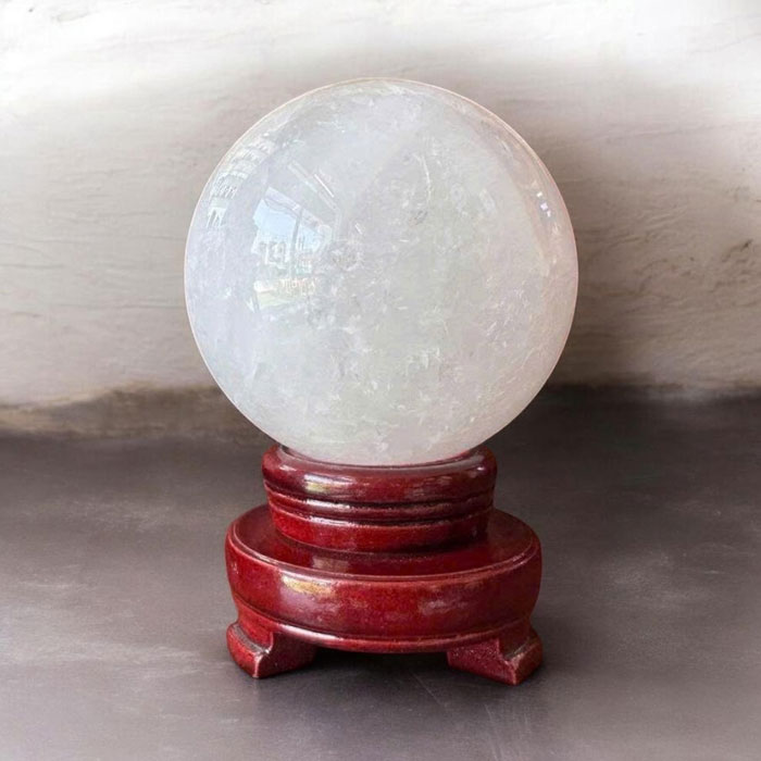 Quả Cầu Đá Phong Thủy Thạch Anh Trắng 1,63kg