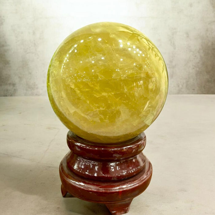 Quả Cầu Đá Phong Thủy Thạch Anh Vàng 11,27kg