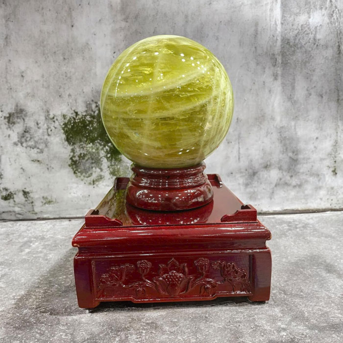 Quả Cầu Đá Phong Thủy Thạch Anh Vàng 12,04kg