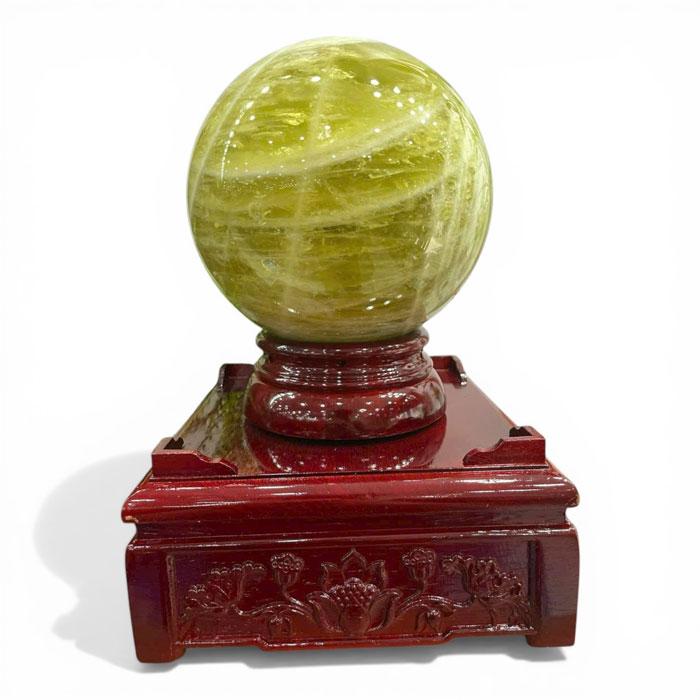 Quả Cầu Đá Phong Thủy Thạch Anh Vàng 12,04kg