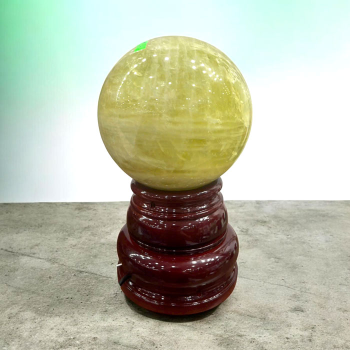 Quả Cầu Đá Phong Thủy Thạch Anh Vàng 6,45kg