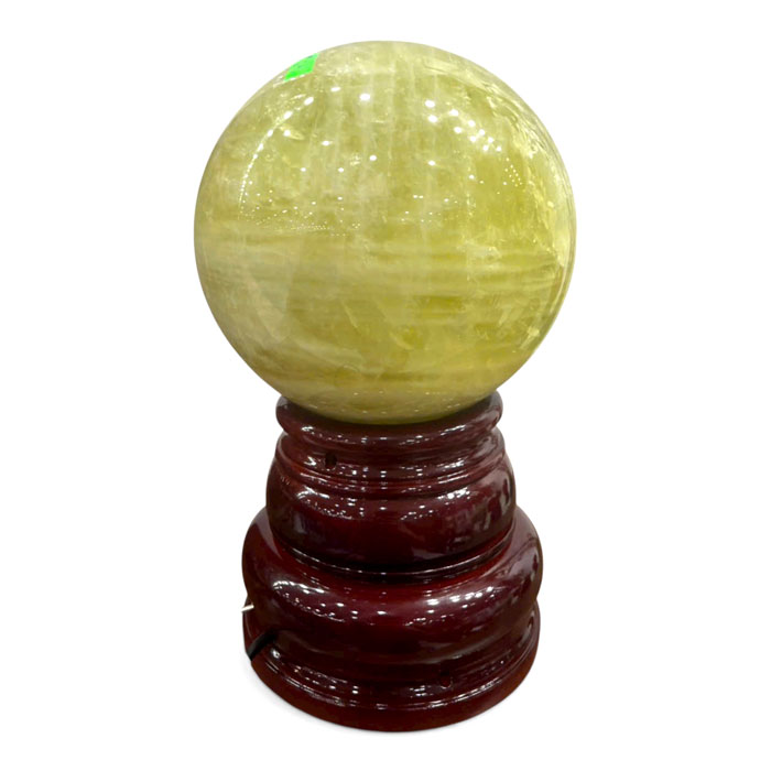 Quả Cầu Đá Phong Thủy Thạch Anh Vàng 6,45kg