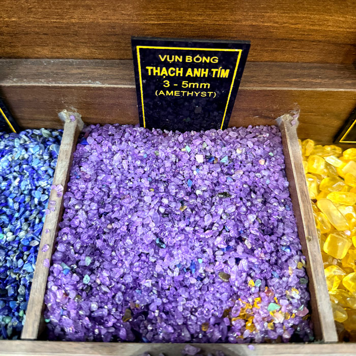 Vụn Đá Thạch Anh Tím Mài Bóng 3-5mm