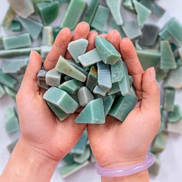 Vụn Đá Thạch Anh Xanh Thô 1-2cm