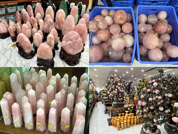 Các sản phẩm làm từ đá thạch anh hồng